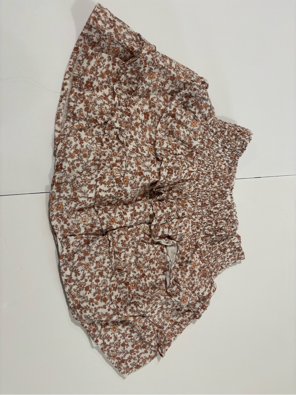Cat & Jack Brown Floral Smocked Mini Skirt